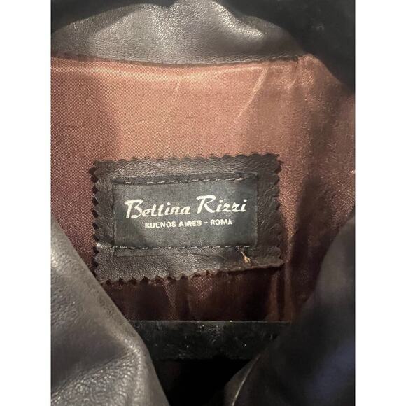 Bettina Rizzi Buenos Aires Brown Soft Long Leather Minimalist Jacket size S/M - Picture 13 of 15